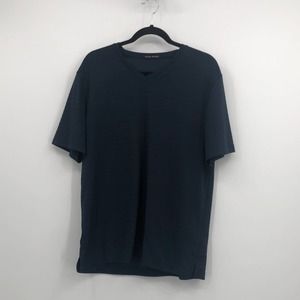 Michael Brandon Textured T-Shirt Short Sleeve Crewneck Black Large